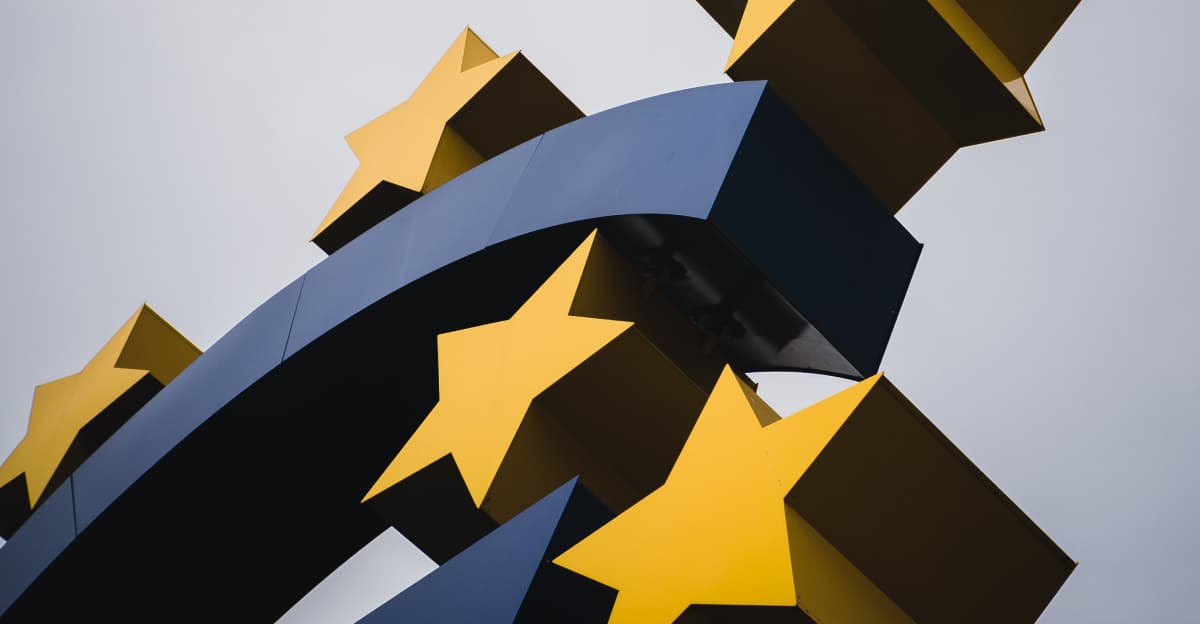 Sign in front of the European Central Bank, Mika Baumeister